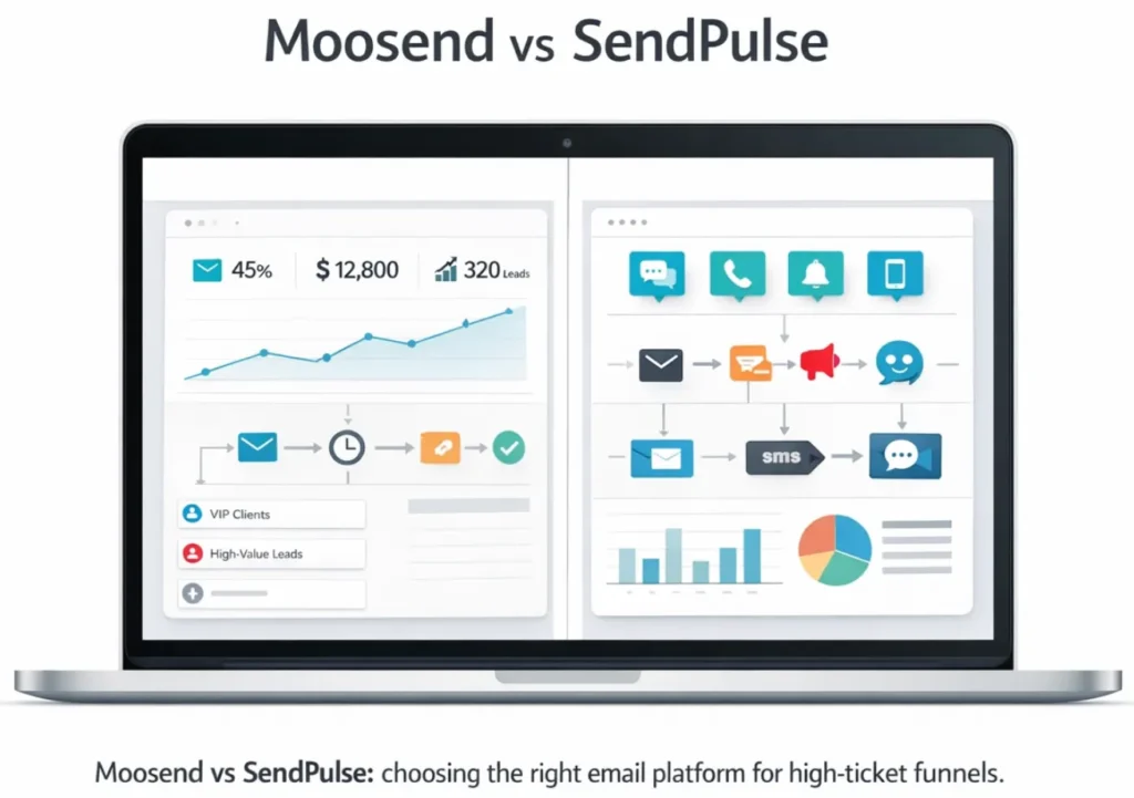 Moosend vs SendPulse: The Strategic Choice for High-Ticket Entrepreneurs 4 Moosend vs SendPulse comparison for high-ticket email automation and multi-channel marketing.