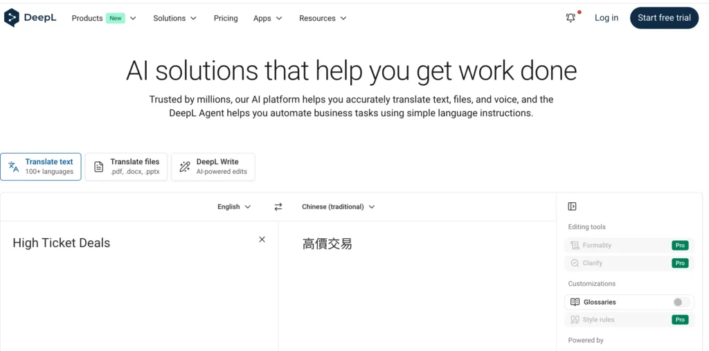 What Is a DeepL Translator? A Strategic POV for High-Ticket Entrepreneurs 5 DeepL Translator interface used by high-ticket entrepreneurs for accurate business translations
