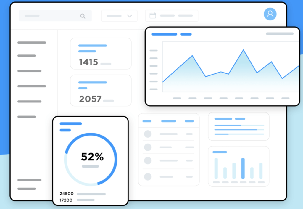 Simple CRM software dashboard showing contacts and sales pipeline for small businesses