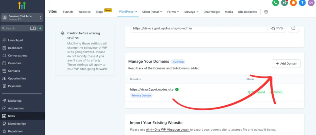 GoHighLevel all-in-one CRM and marketing automation dashboard for agencies