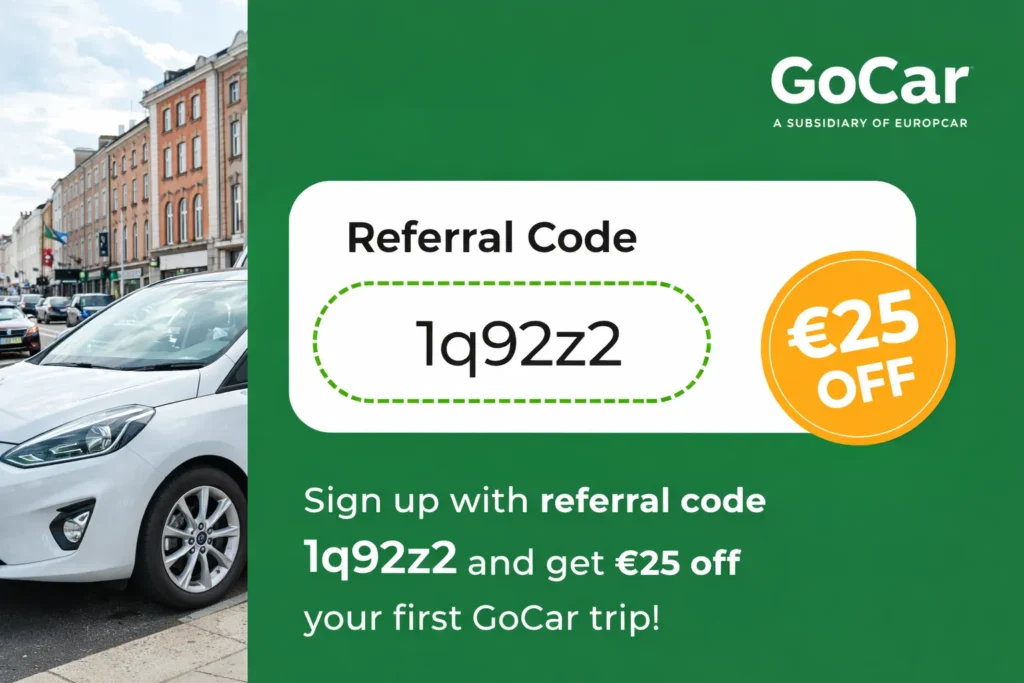 GoCar Ireland referral code 1q92z2 €25 discount
