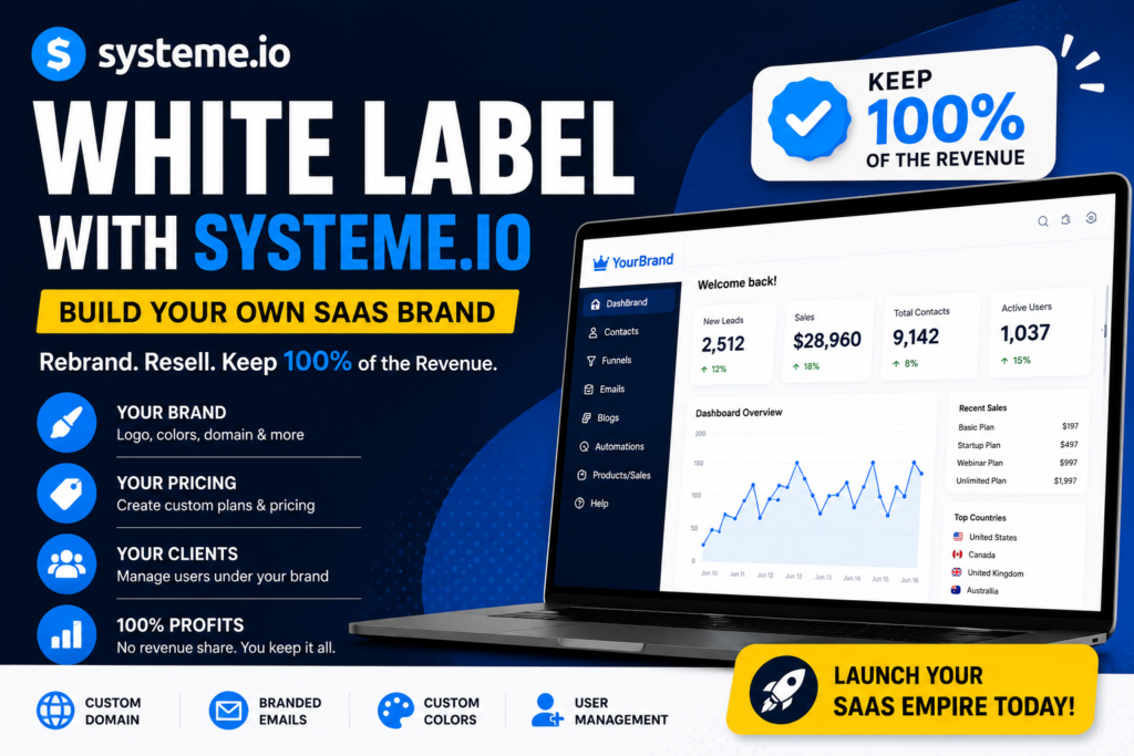 systeme.io and White Label SaaS business setup guide